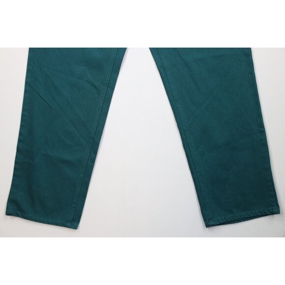 Deadstock Vtg 90s Streetwear Mens 32x33 Baggy Fit Skateboard Denim Jeans Green - Picture 4 of 14